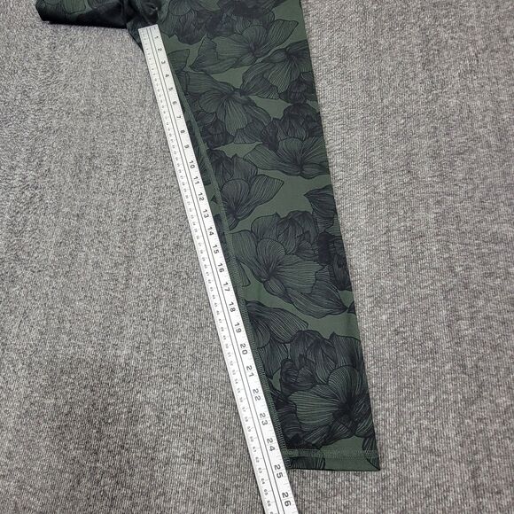 Balance Collection Leggings Womens Large Green Black Floral Watercolor BLL1126T - Picture 5 of 11